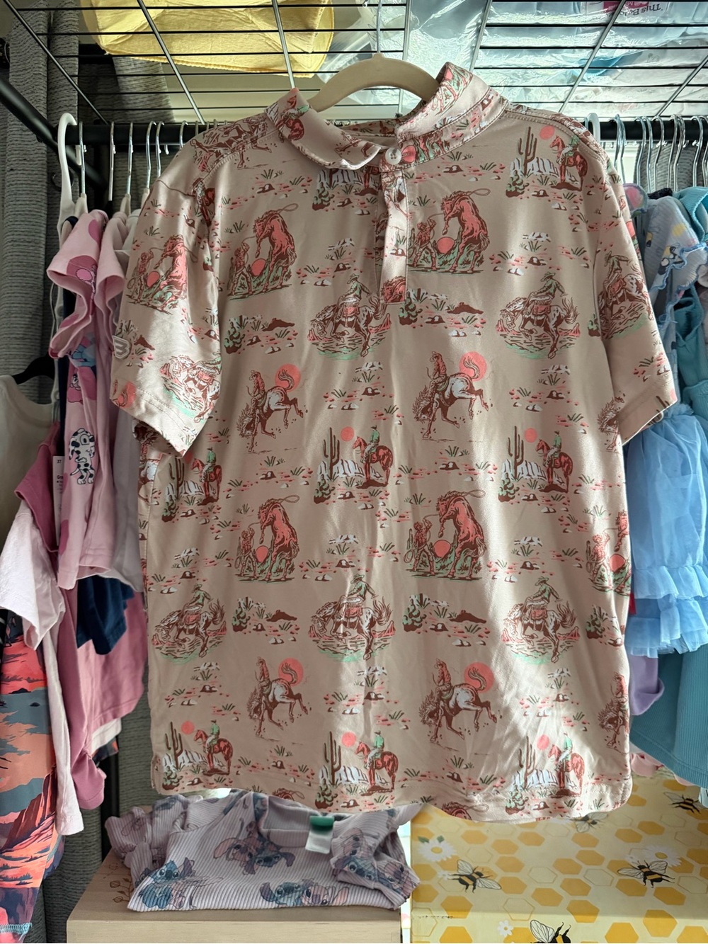 BURLEBO BWestern Horse Print Top